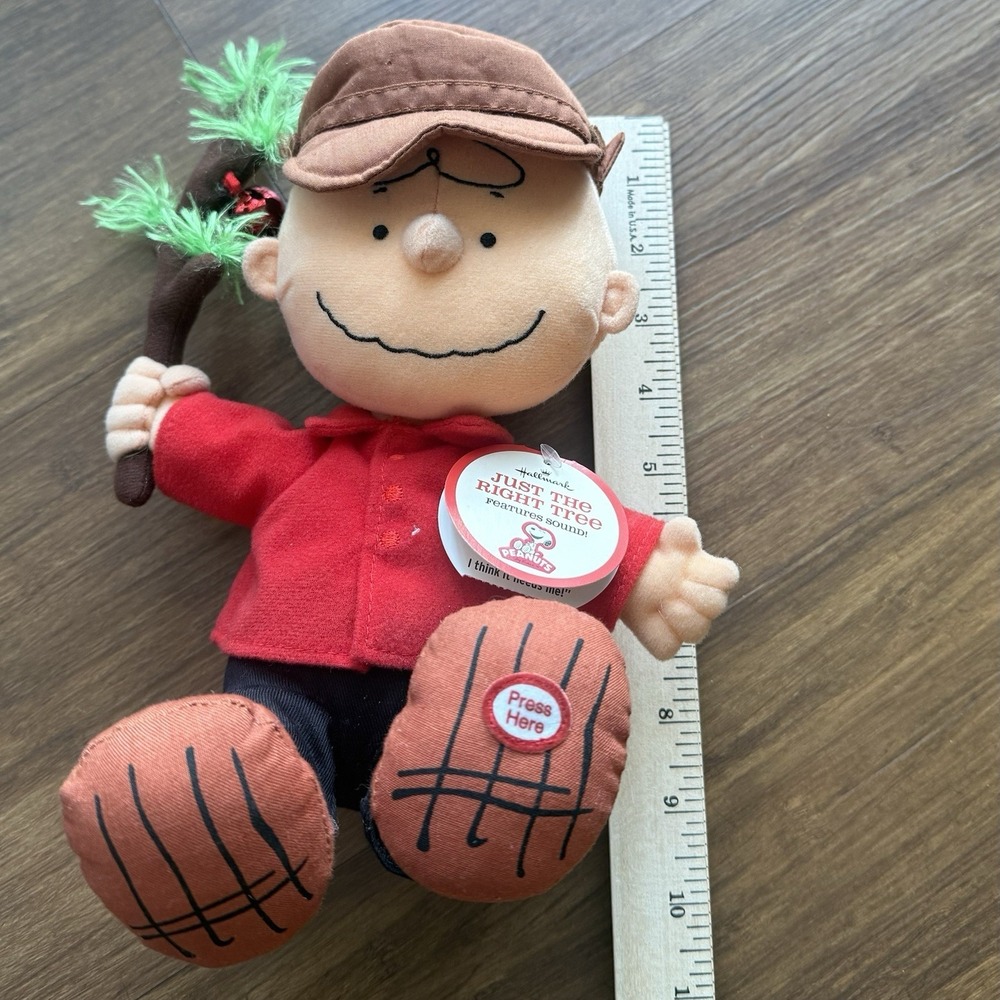 Hallmark Charlie Brown Talking Plush Just The Right Tree Christmas Peanut WORKS - Picture 11 of 11